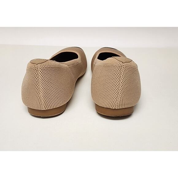 Arromic Square Toe Ballet Flat Shoes Size 9 Tan/Black Fabric Upper - Picture 6 of 10